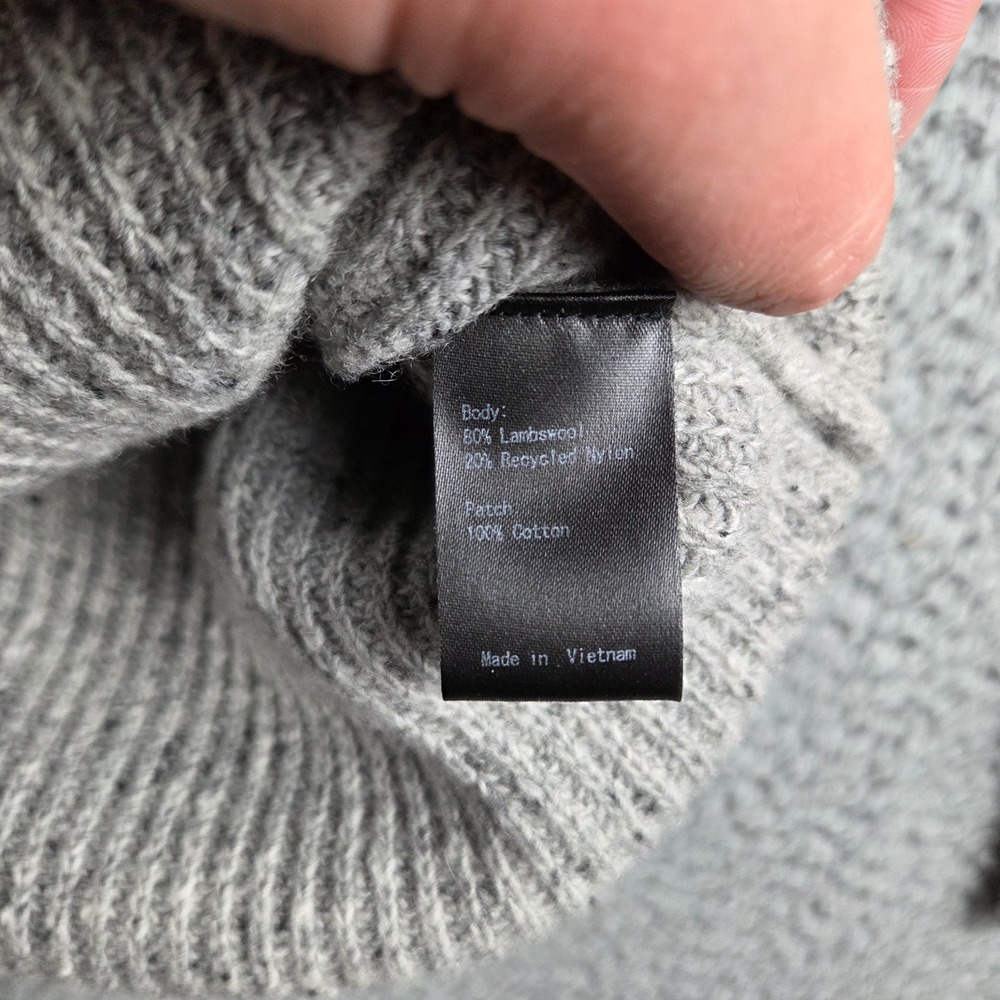 Flint and Tinder Donegal Sweater Mens 2XL Gray  Elbow Patches Lambswool Crewneck - Picture 4 of 8